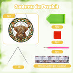 Vache des Highlands en Acrylique Pendentif Broderie Diamant