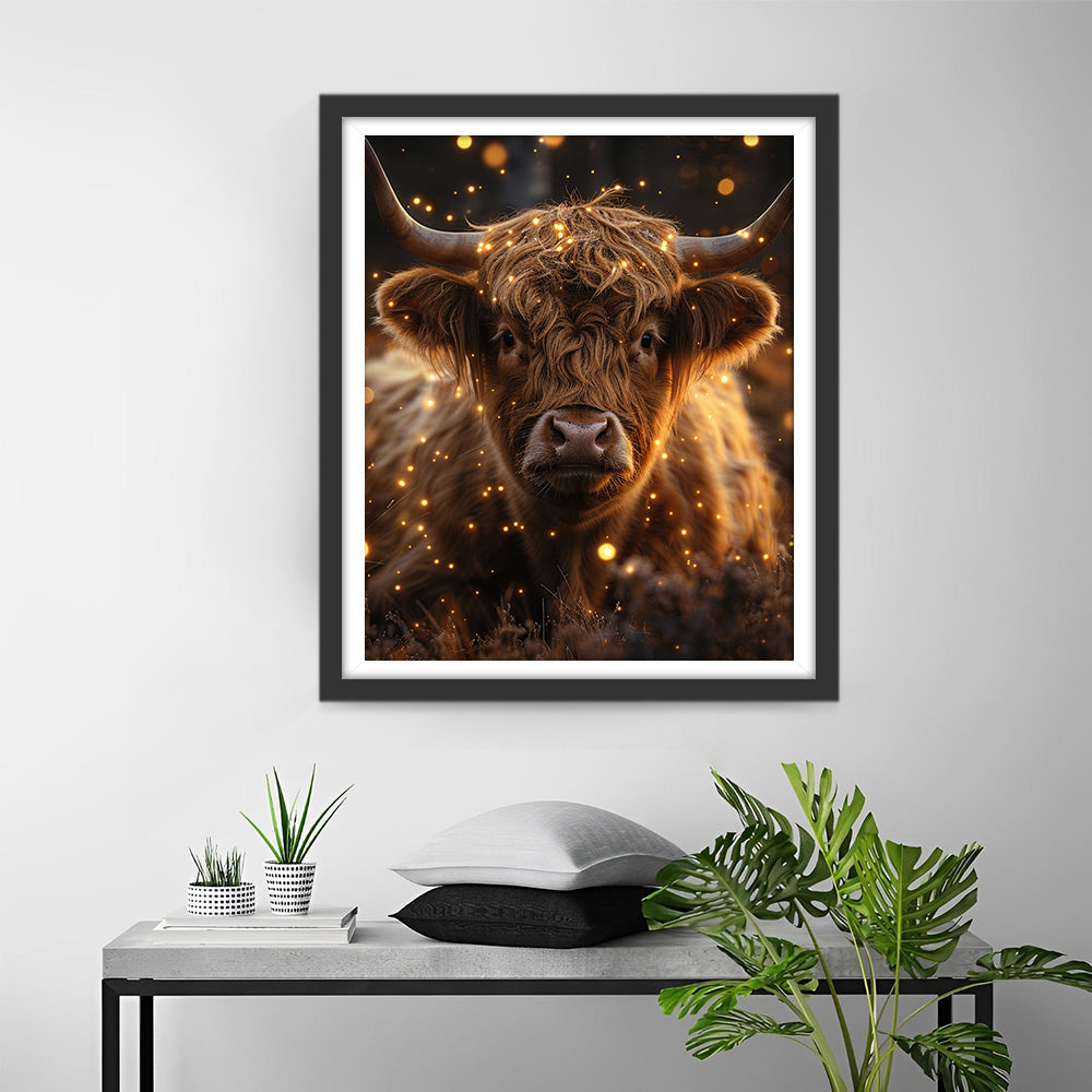 Vache Highland Broderie Diamant