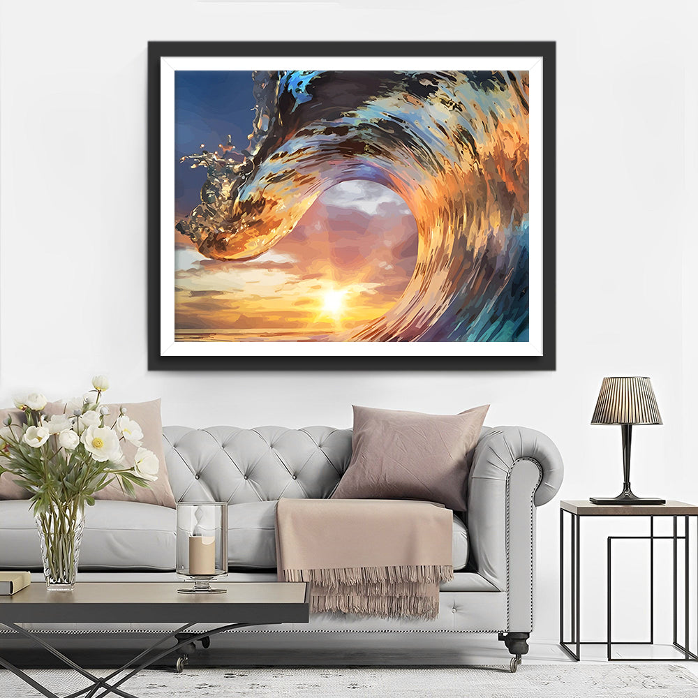 Vague et Soleil Broderie Diamant