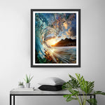 Vague Verte Déferlante Broderie Diamant