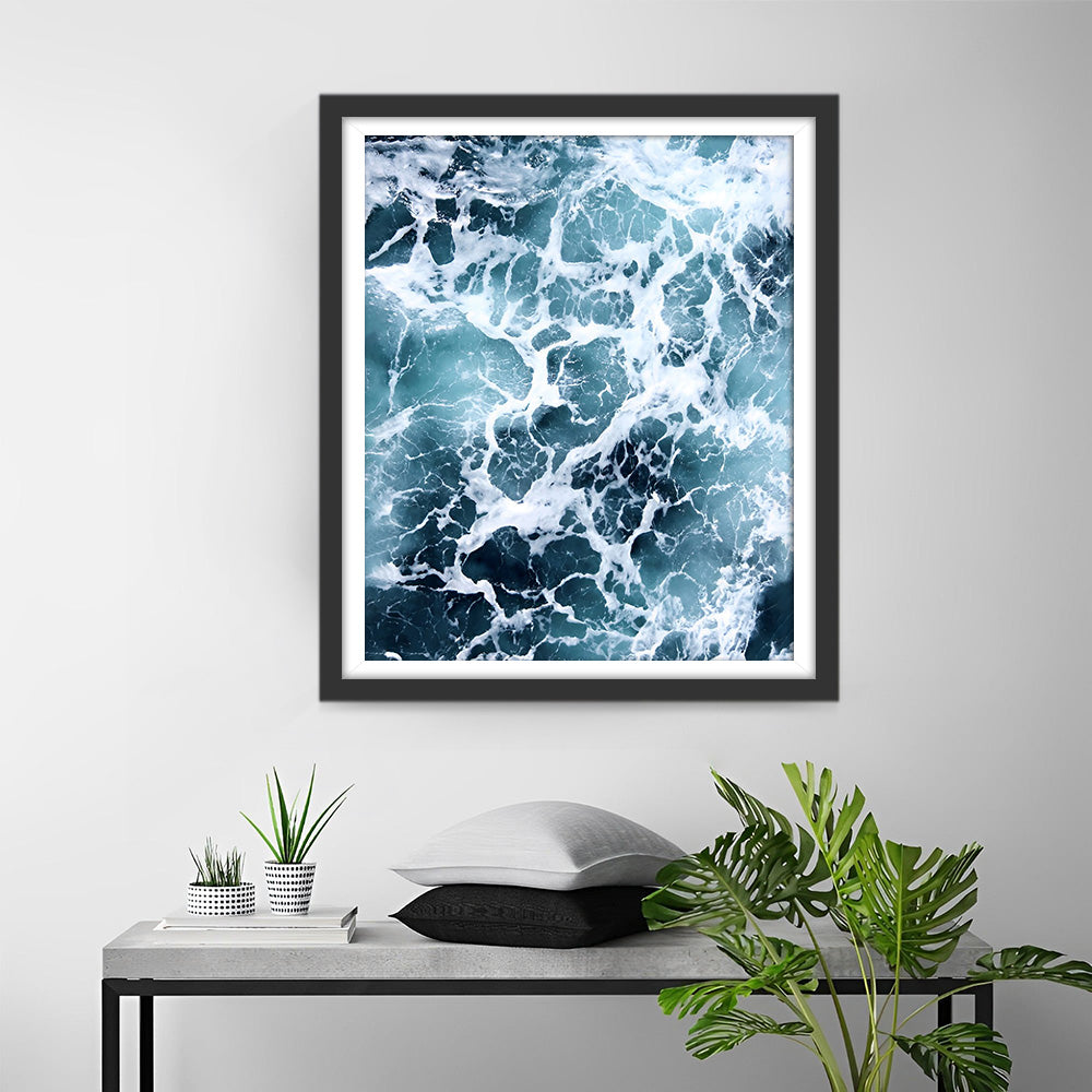 Vagues Blanches Broderie Diamant