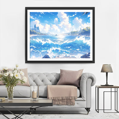 Vent et Vagues en Mer Broderie Diamant