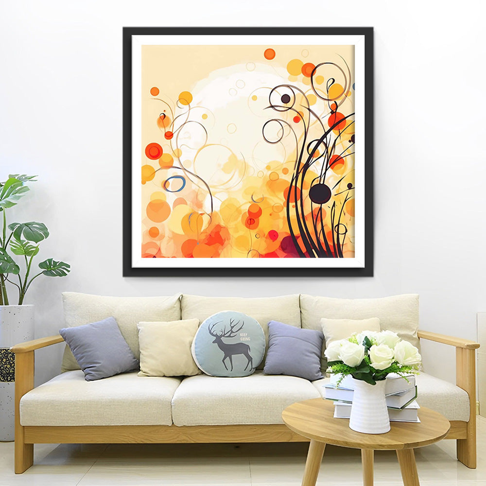 Vignes de Fleurs Tordues Broderie Diamant