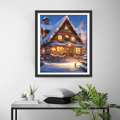 Villa avec Ambiance de Noël Broderie Diamant