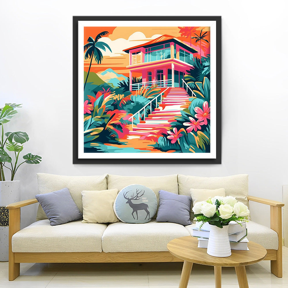 Villa dans les Montagnes Broderie Diamant