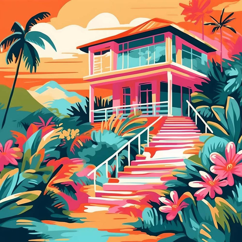 Villa dans les Montagnes Broderie Diamant