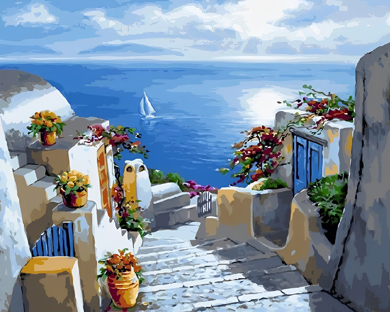 Ville au Bord de la Mer Broderie Diamant