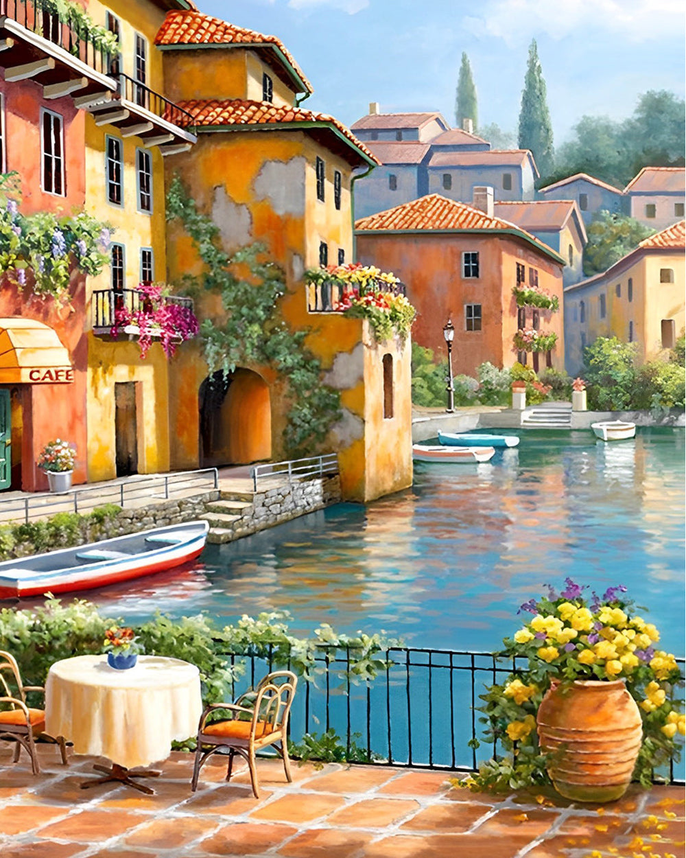 Ville au Bord de l’Eau Broderie Diamant