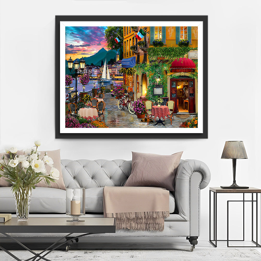 Ville Europeenne au Crepuscule Broderie Diamant