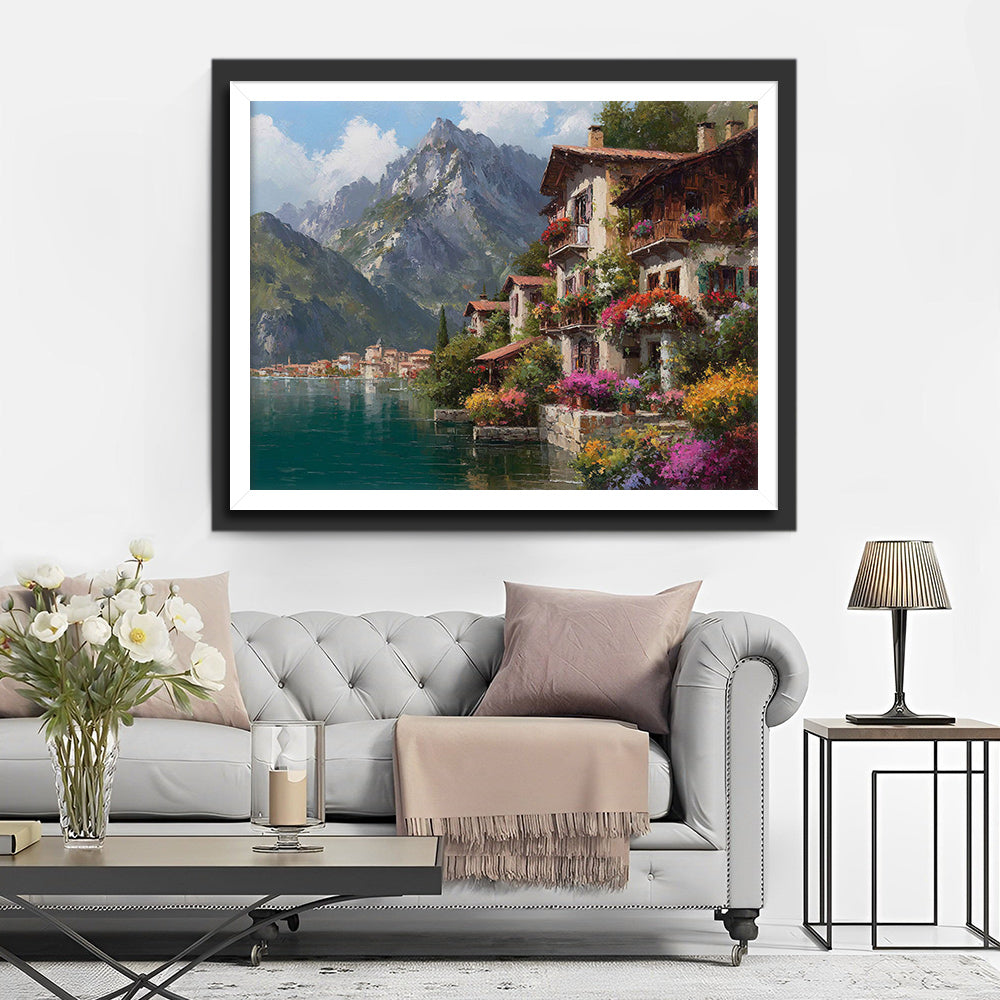 Villes entre les Montagnes et la Mer Broderie Diamant