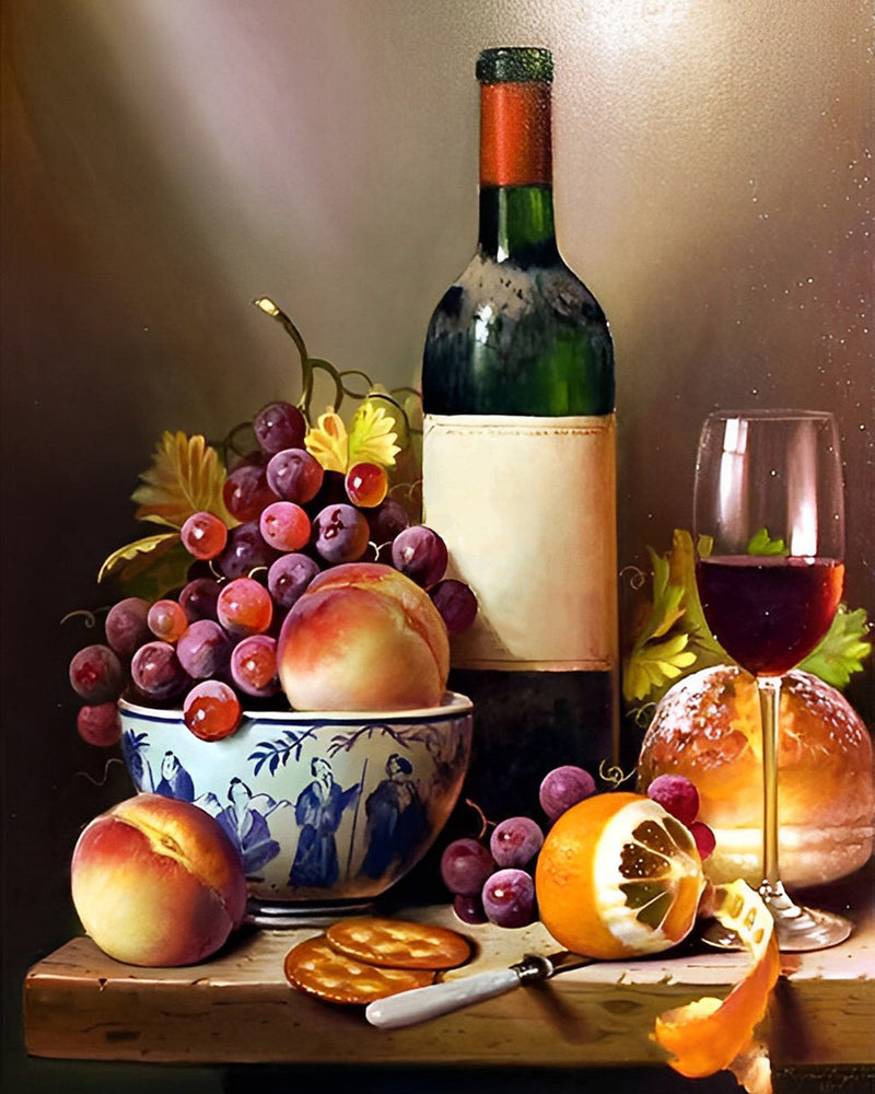 Vin et Fruits Classiques Broderie Diamant