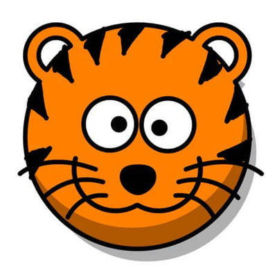 Visage Rond de Tigre Orange Cartoon Broderie Diamant