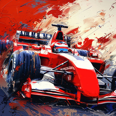 Voiture de Course Rouge Broderie Diamant