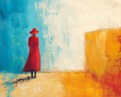 Vue de Dos d’une Femme en Rouge Broderie Diamant