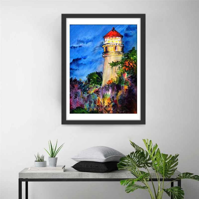 Phare et Fleurs Broderie Diamant