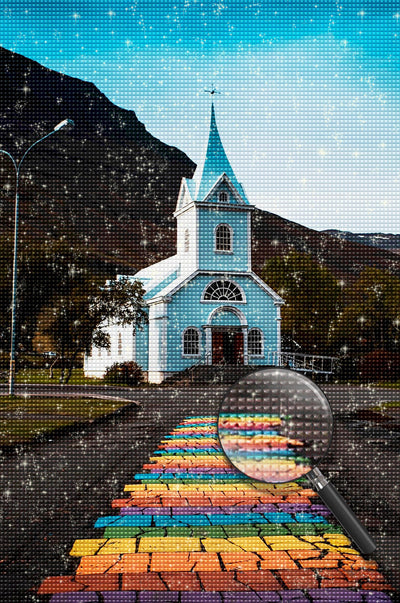 L'église de Seyðisfjörður Broderie Diamant