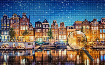 Canaux d'Amsterdam Broderie Diamant