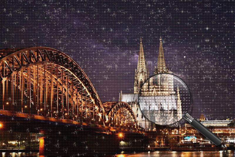 Cathédrale de Cologne de Nuit Broderie Diamant