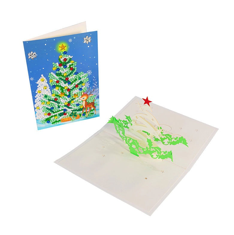 3D Carte de Noël avec Père Noël et Bonhomme de Neige