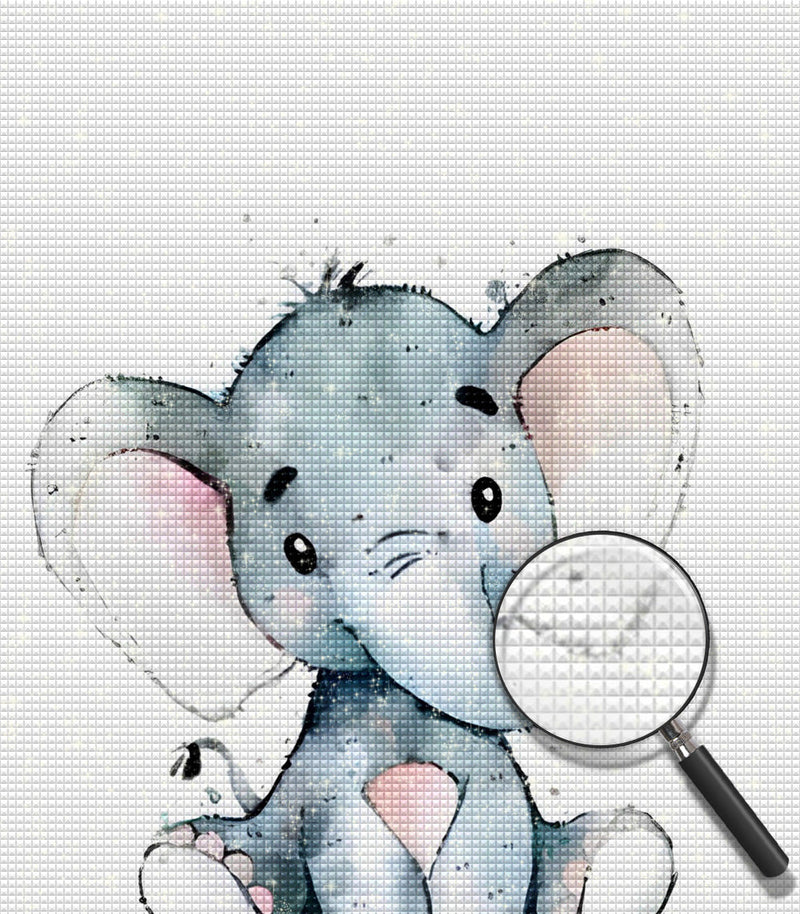 Mignon Éléphanteau Gris Cartoon Pour Enfants Broderie Diamant