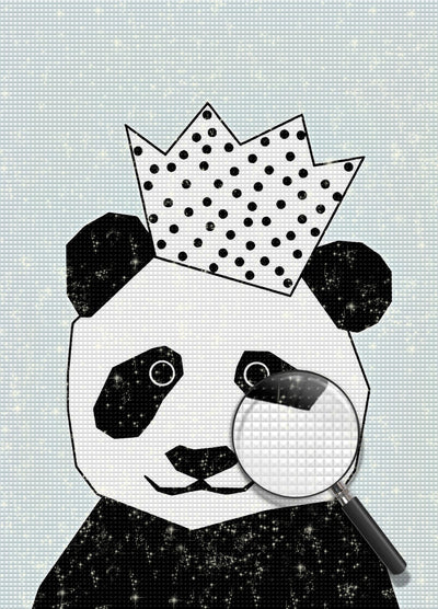Prince Panda Cartoon Broderie Diamant