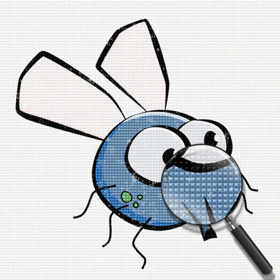 Mouche en Dessin Animé Broderie Diamant