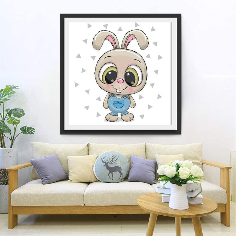 Petit Lapin Gris Cartoon Broderie Diamant