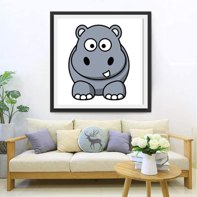 Hippopotame Cartoon Broderie Diamant