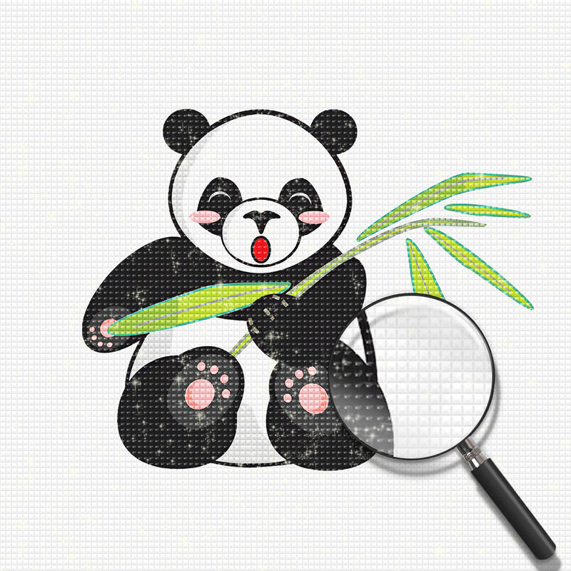 Panda et Bambou Cartoon Broderie Diamant