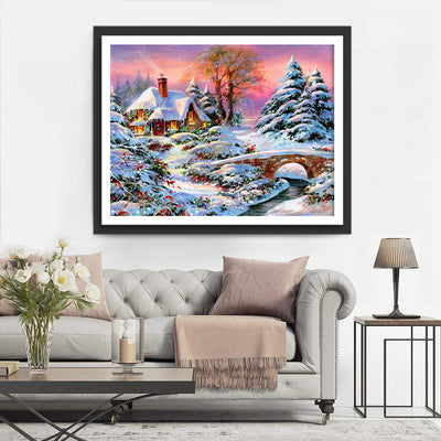 Paysage de Noël Fête Broderie Diamant