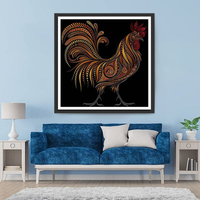 Coq avec de Motifs Broderie Diamant