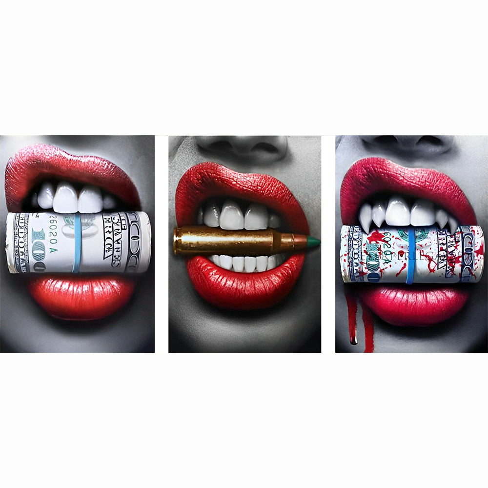 Argent et Balle 3 Partie Broderie Diamant