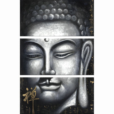 Statue de Bouddha et zen de Caractère Chinois 3 Partie Broderie Diamant