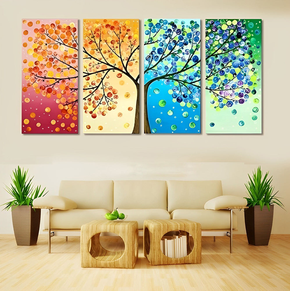 Arbre de Quatre Couleurs 4 Partie Broderie Diamant