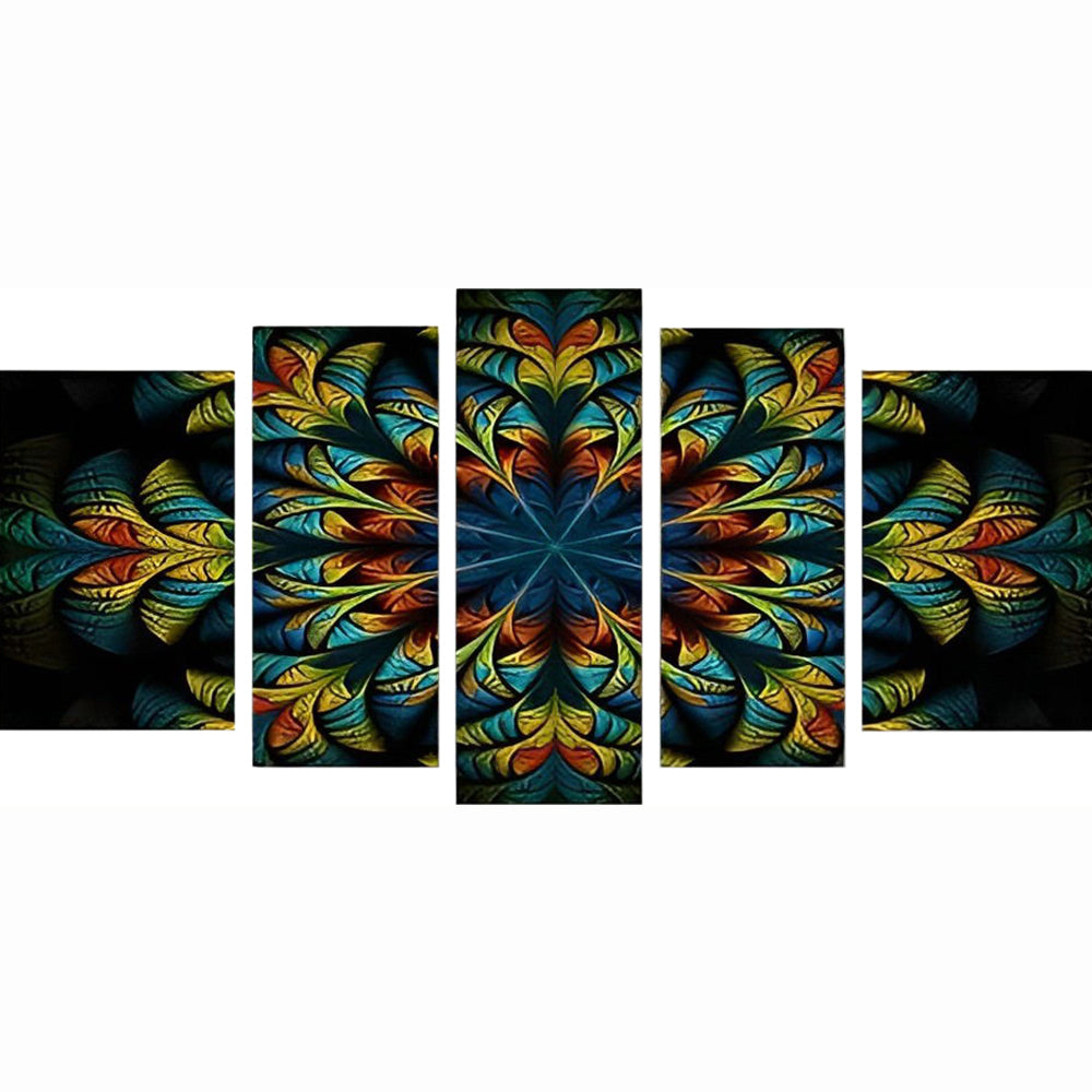 Mantala Bleu et Jaune 5 Partie Broderie Diamant