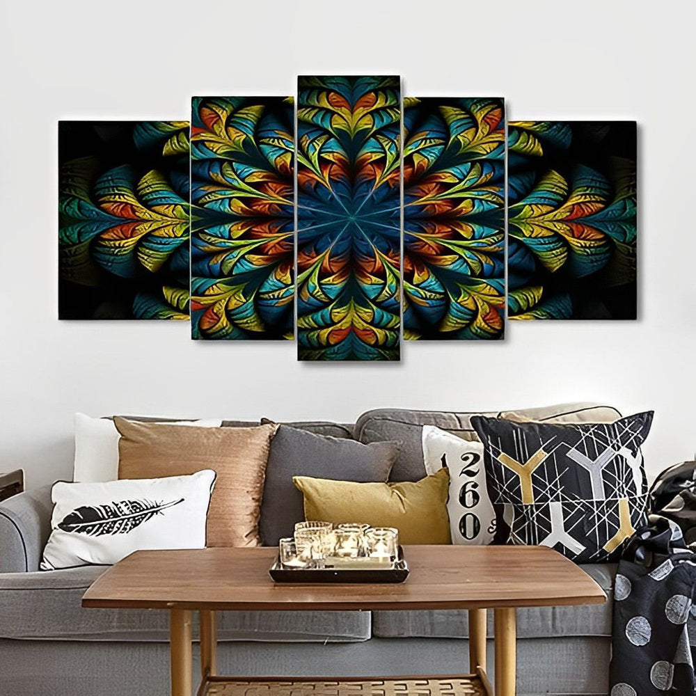 Mantala Bleu et Jaune 5 Partie Broderie Diamant