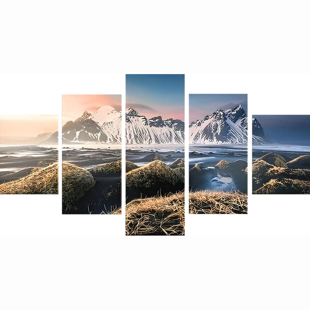 Forêt et Montagnes Enneigées 5 Partie Broderie Diamant