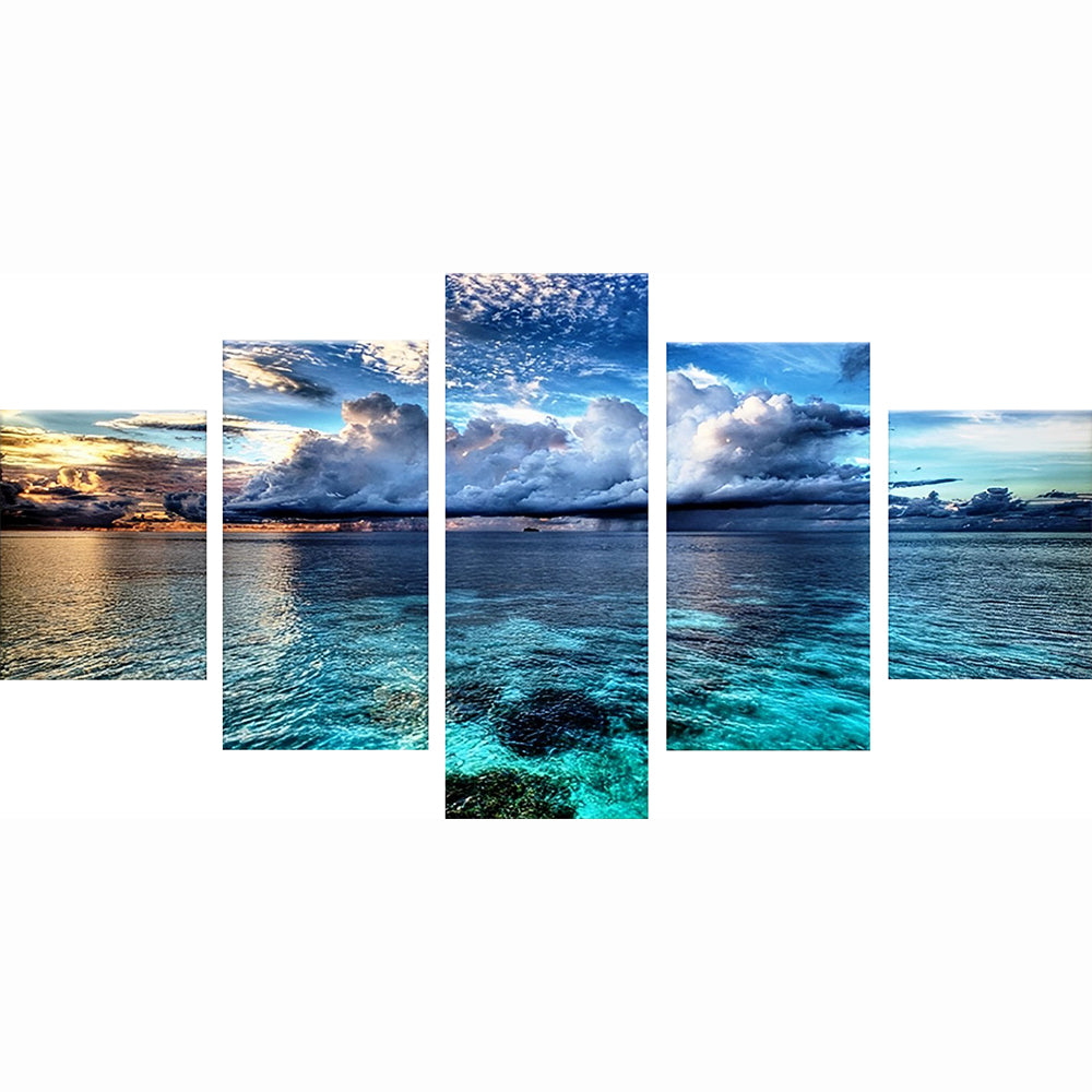 Beaux Paysages de la Mer 5 Partie Broderie Diamant