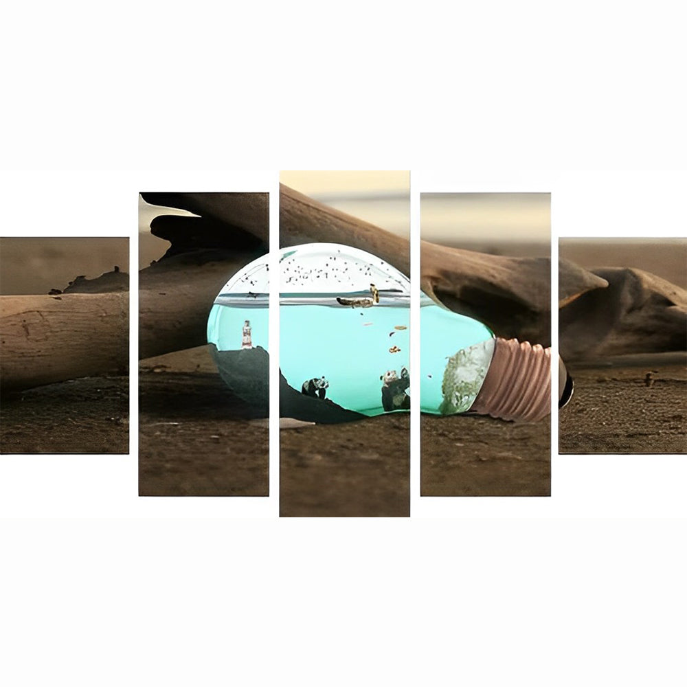 L'Ampoule, l'Océan et le Panda 5 Partie Broderie Diamant