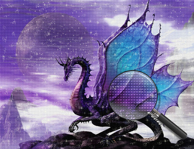 Beau Dragon Violet Broderie Diamant