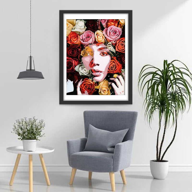 Femme Portrait Broderie Diamant DPBEAH158