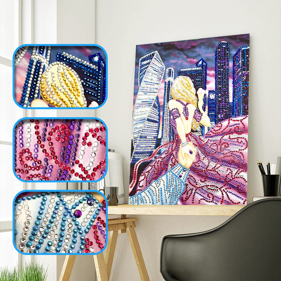 Forme Spéciale Femme Portrait Broderie Diamant DPBEAUTYH001