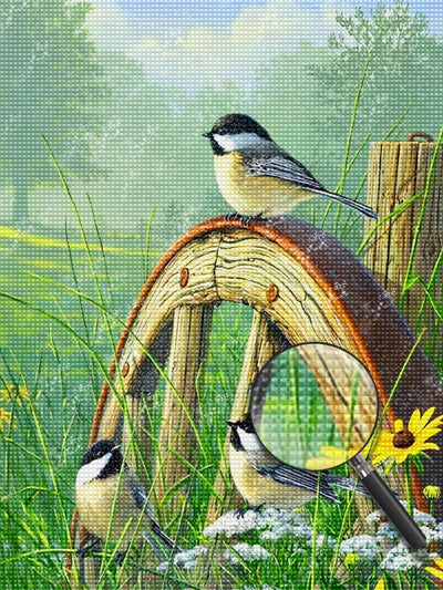 Oiseaux dans le Jardin Broderie Diamant