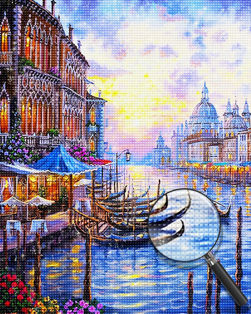 Venise et Gondola Broderie Diamant