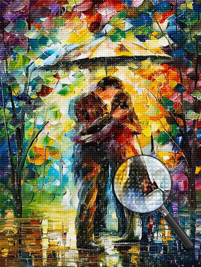 Couples et Forêt Broderie Diamant