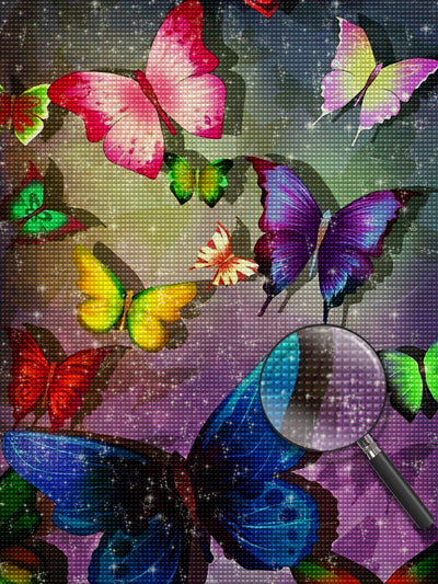 Papillons en Couleurs Variés Broderie Diamant