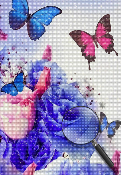 Papillons et des Belles Roses Broderie Diamant