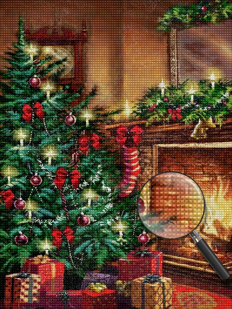 Cheminée de Noël Broderie Diamant