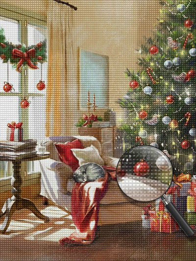 Chaise Berçante et Sapin de Noël Broderie Diamant