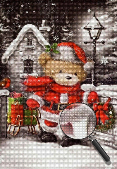 Père Noël d'Ours Broderie Diamant